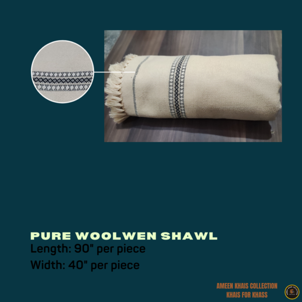 Pure Wool Shawl For Men (Dimensions 90*40 Handwoven)