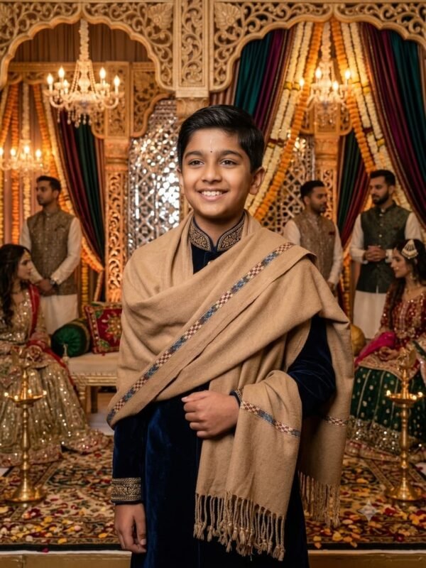 Woolen Shawl for Kids by Ameen Khais Collection. Measuring 35 x 70 inches