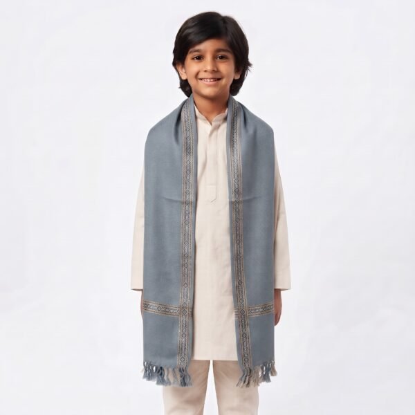 Grey Wool Shawl for Kids