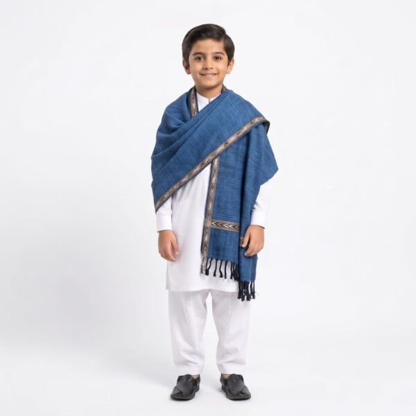 Light Blue Pasham Shawl for Kids